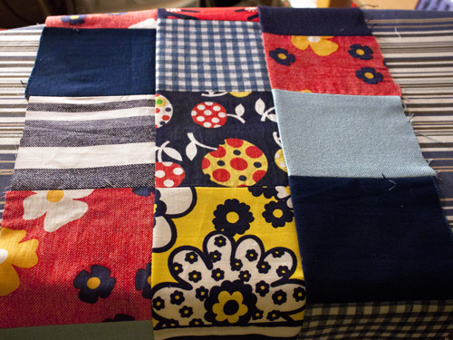 quilt strips stitched together