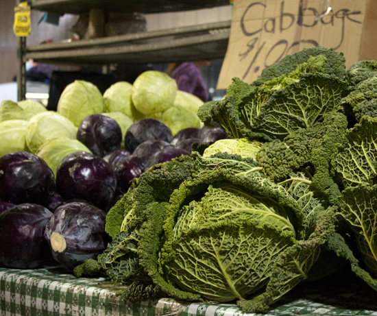 st. lawrence market in toronto - what amazing cabbages!