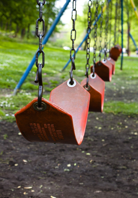 red swings at cleveland's martin luther king jr. blvd