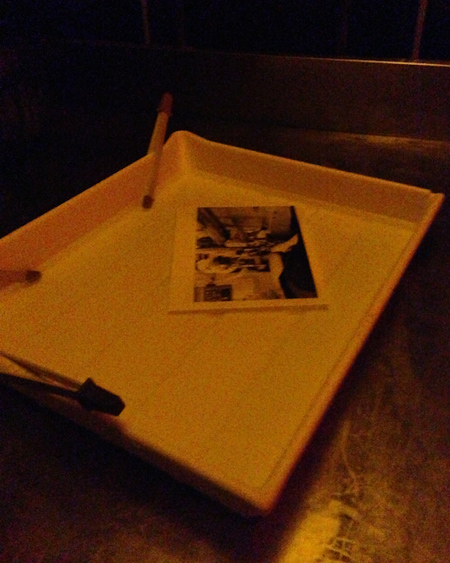 darkroom: finished print in fixer