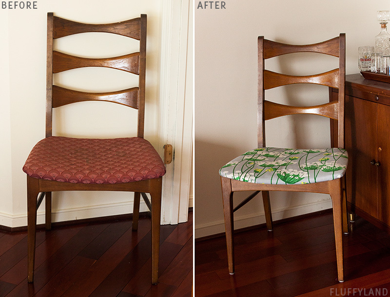 Before After Recovered Dining Room Chair Fluffyland Craft