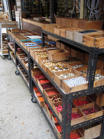 bead stand at the paris flea market