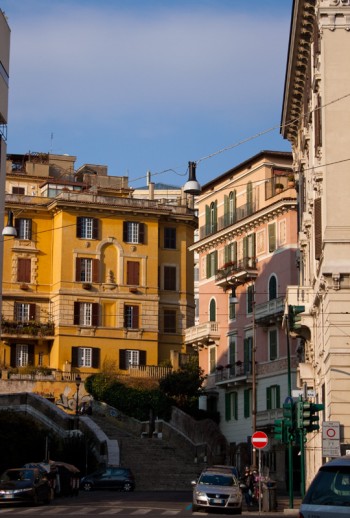 rome: yellow house with stairs rome: yellow house with stairs