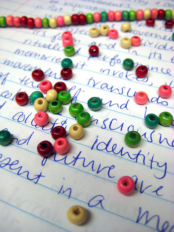 beading instead of doing homework…