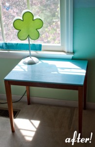 beautiful blue repainted table