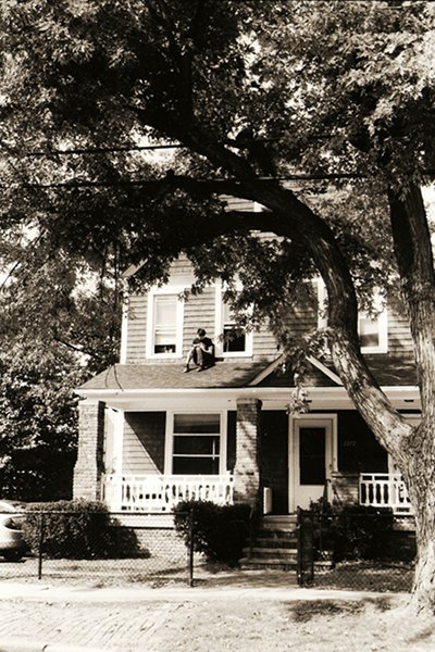 boy on roof - 35mm film, printed on fiber-based paper