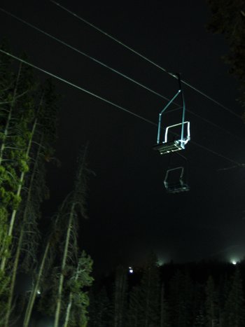 glowing chair lift