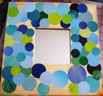 mirror decoupaged by magazines