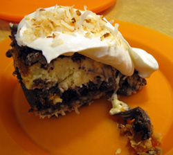 coconut chocolate cheesecake!