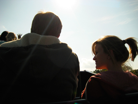 carrie & mike at cedar point (day 25 of the 30 day photo challenge: sunflare)