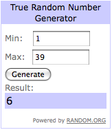 giveaway winner - number 6!