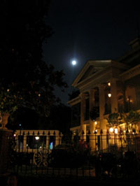the haunted mansion at night! creepy.