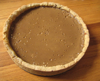 coffee custard pie (with hazelnut crust)