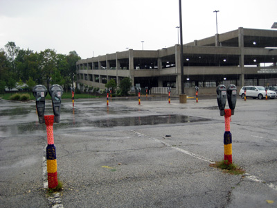 yarn-covered parking meters, cleveland, ohio yarn-covered parking meters, cleveland, ohio