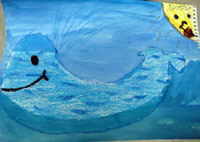 S’s watercolor whale