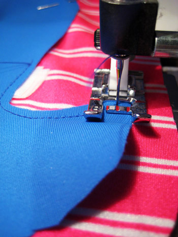 sewing through one of many whales
