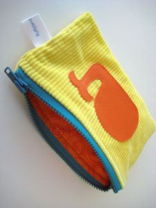 handmade whale zipper pouch