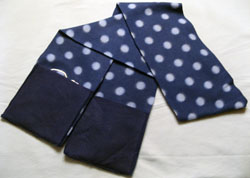 embroidered whale scarf with pockets