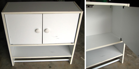 white shelf before